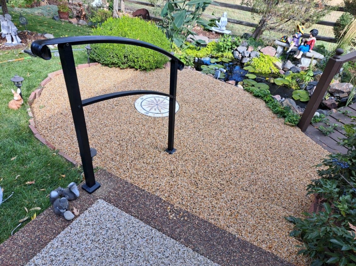 Creating a Captivating Pebble Pathway with Compass Design