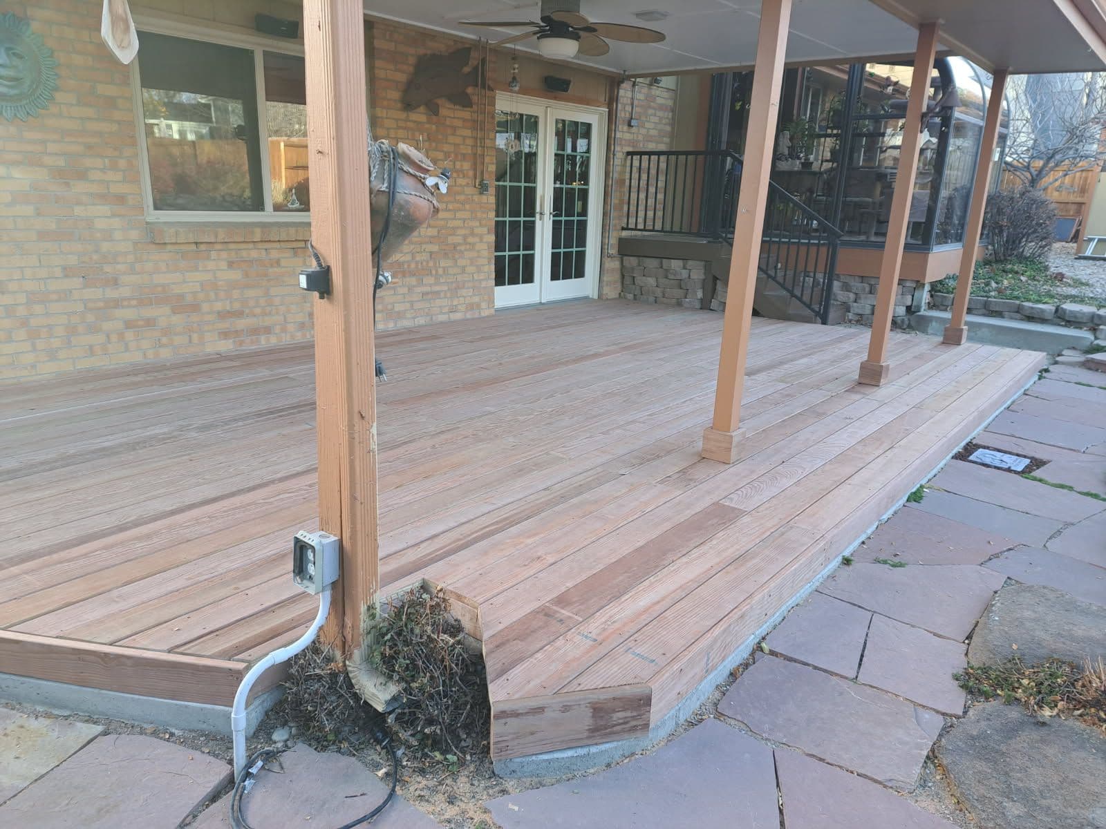 Gallery photos for New Covered Deck Installation with Rustic Charm: Image #1
