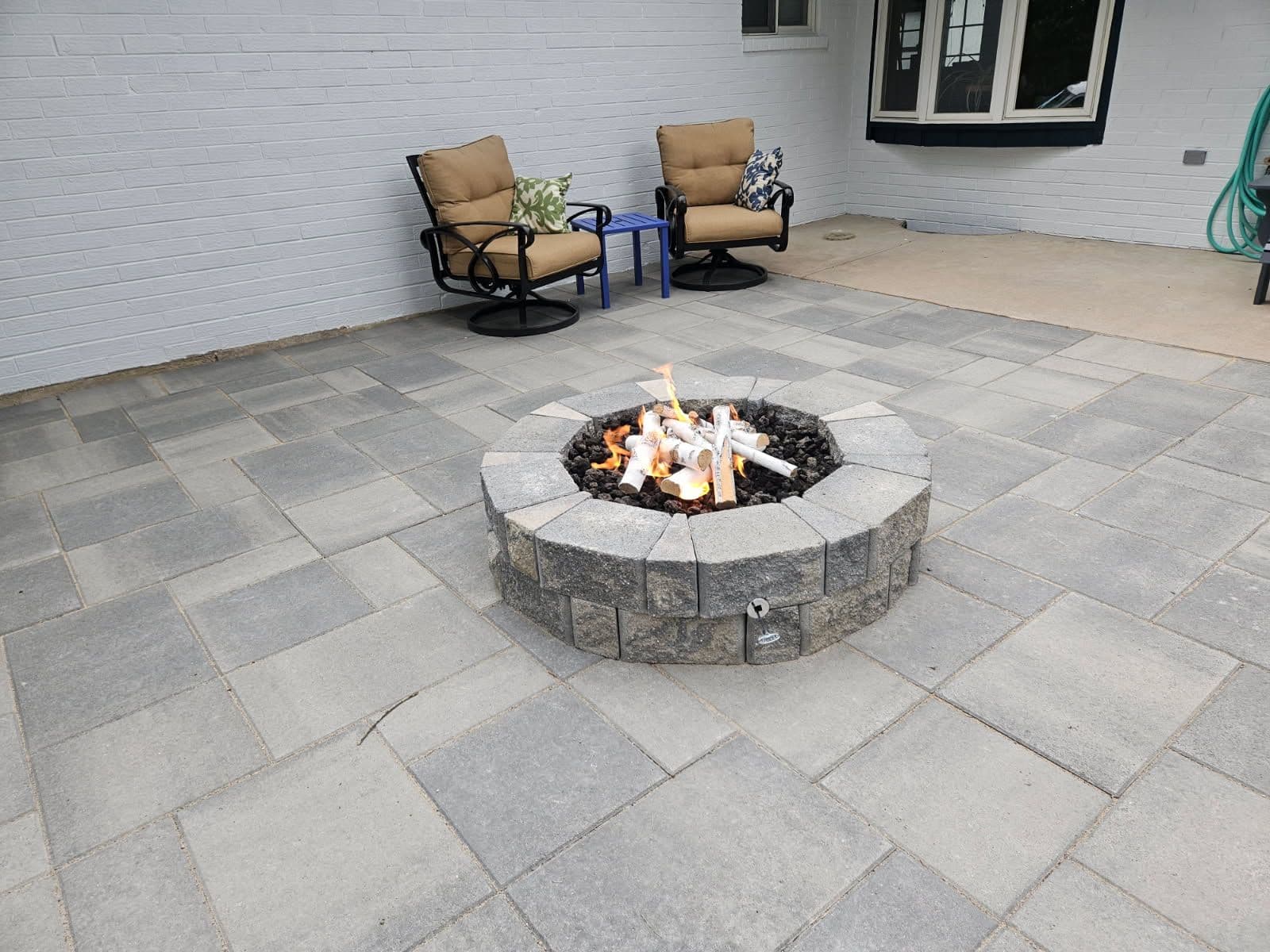 Backyard Romance Fire Pit and Patio Complete