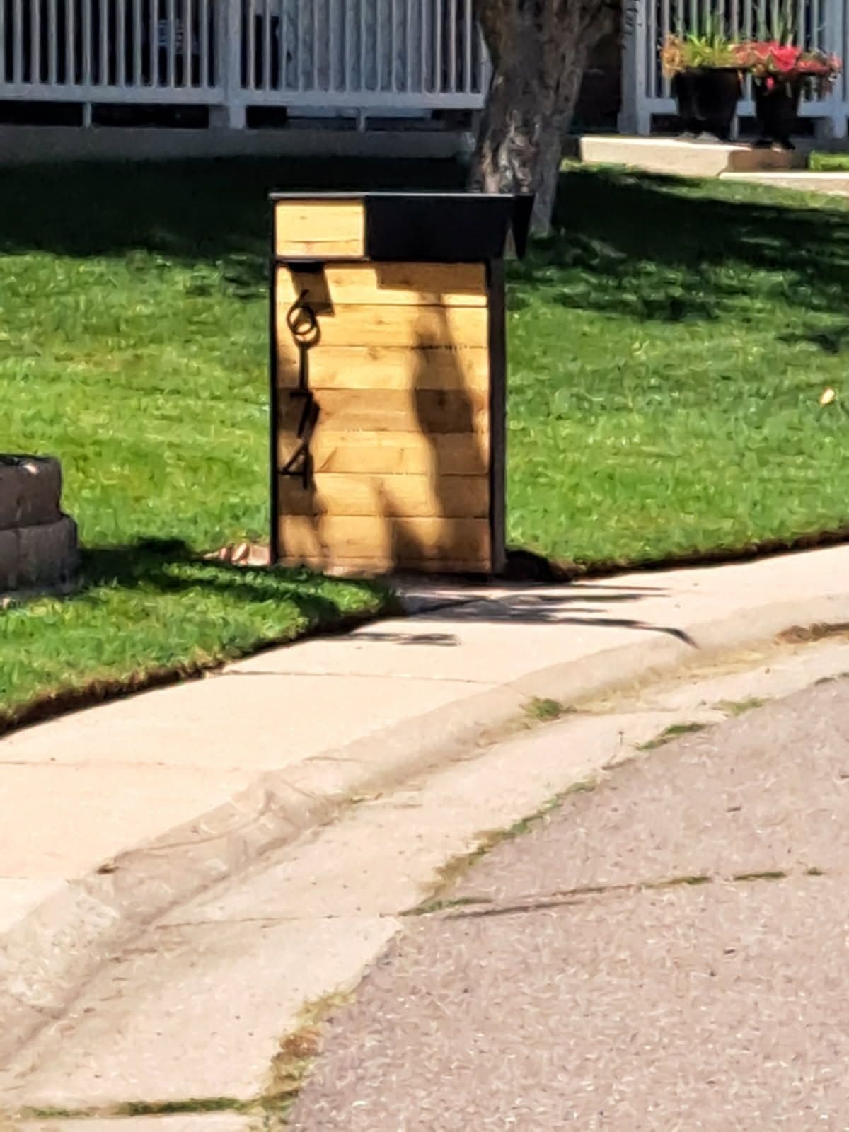 Stylish Wooden Slat Mailbox Upgrade image